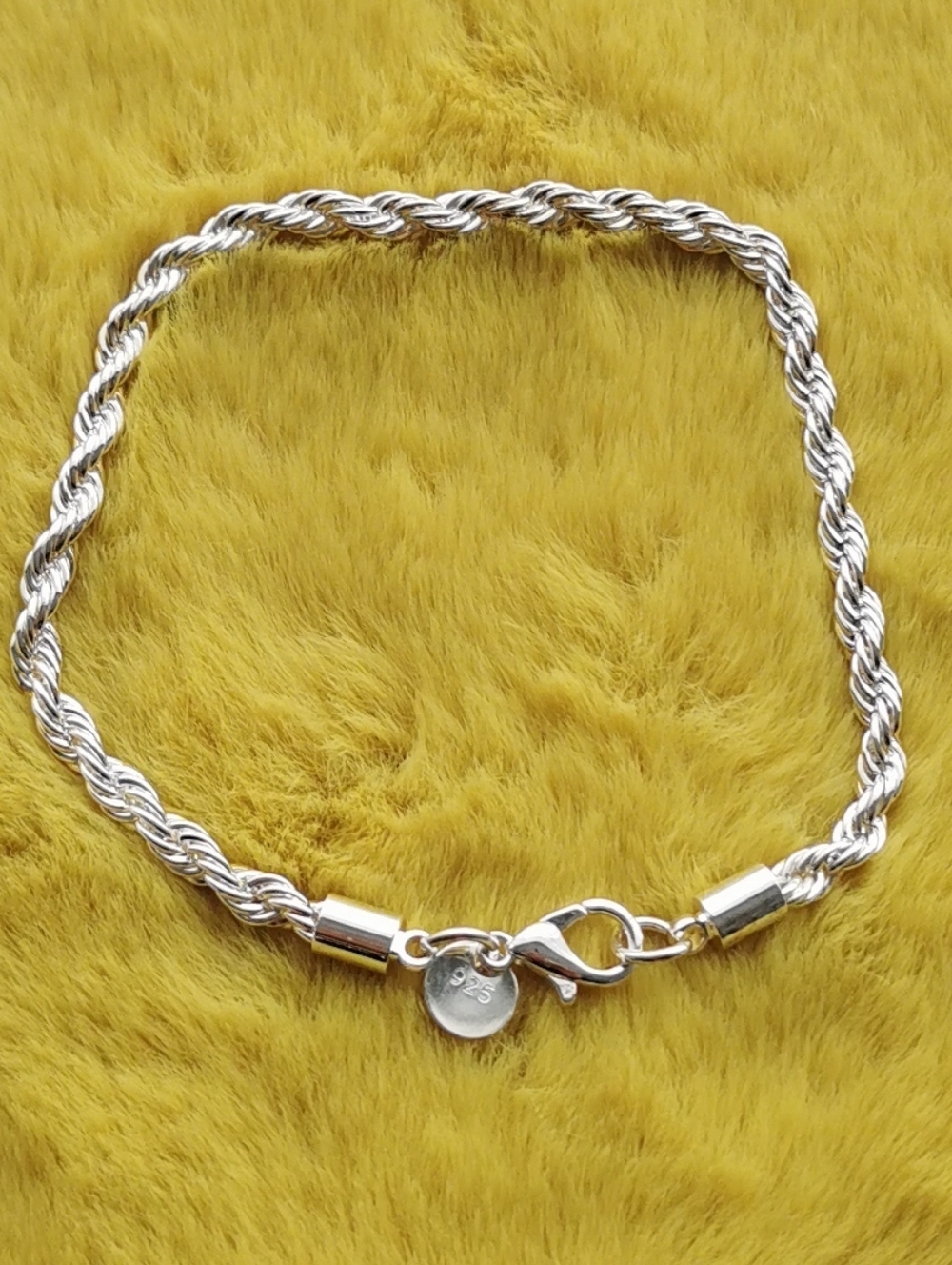 NEW. Sterling Silver Rope Chain Bracelet - Silver